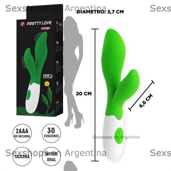 Vibrador con estimulacion clitorial de suave textura